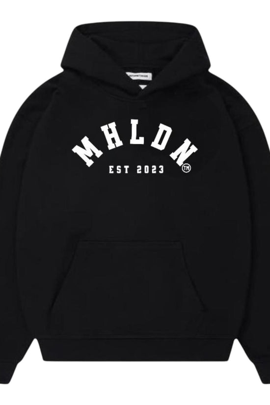 NAVY MH LDN PUFF PRINT HOODIES