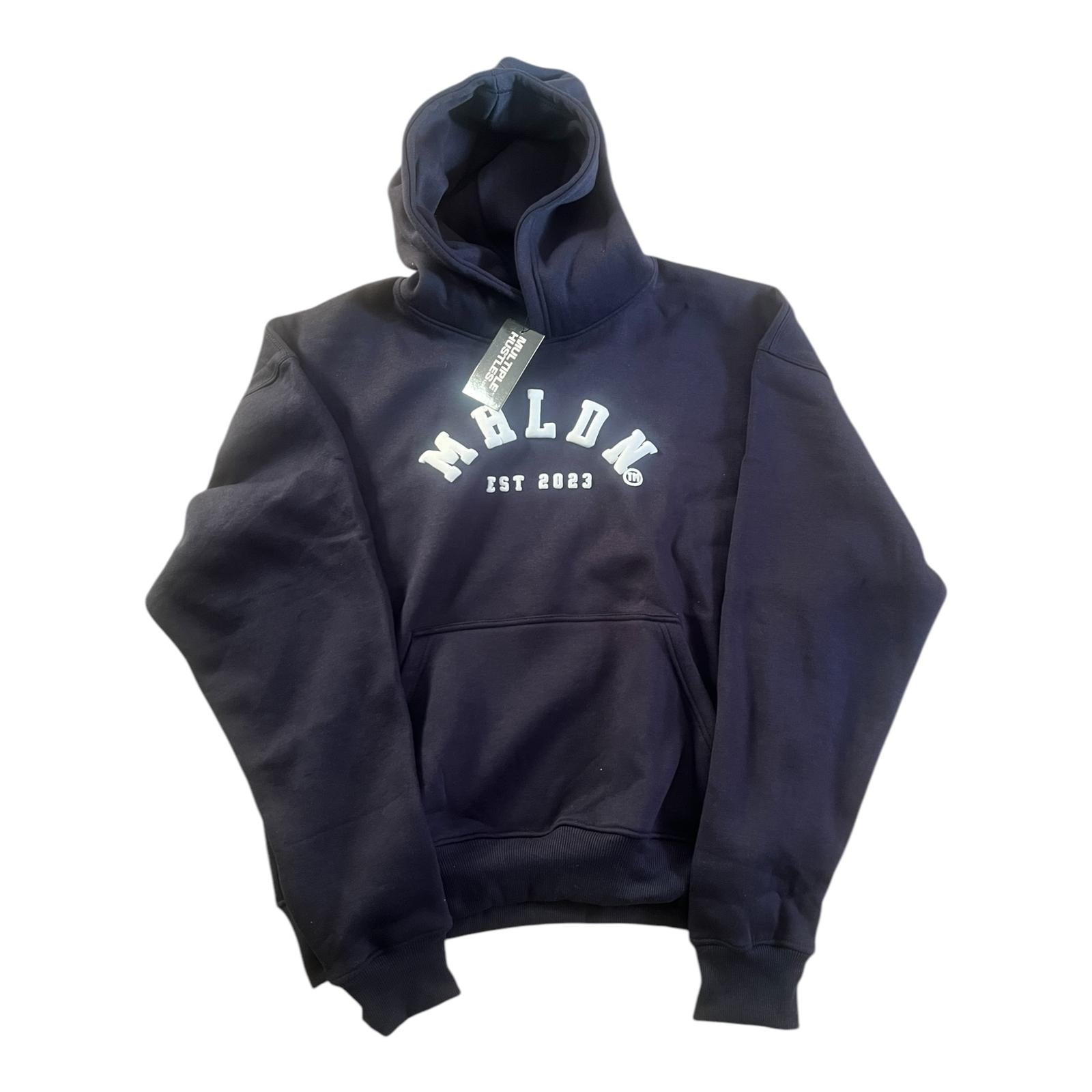 NAVY MH LDN PUFF PRINT HOODIES