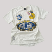 WHITE BLUE YELLOW SHORT SLEEVE LIFESTYLE T-SHIRT