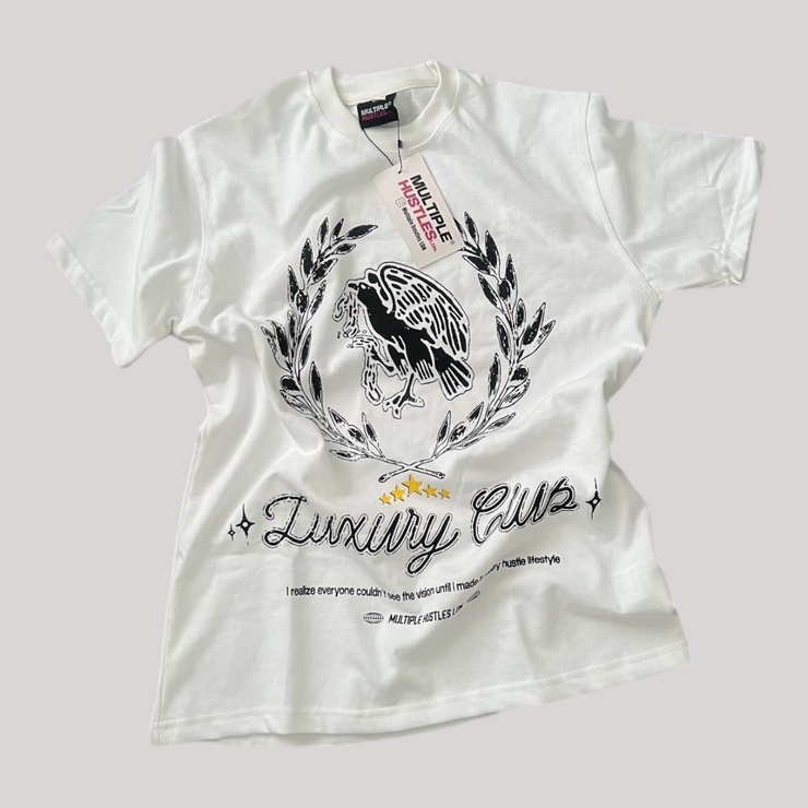 WHITE LUXURY CLUB SHORT SLEEVE T-SHIRT