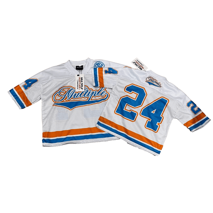 KIDS SUMMER WHITE/BLUE OVERSIZE JERSEY